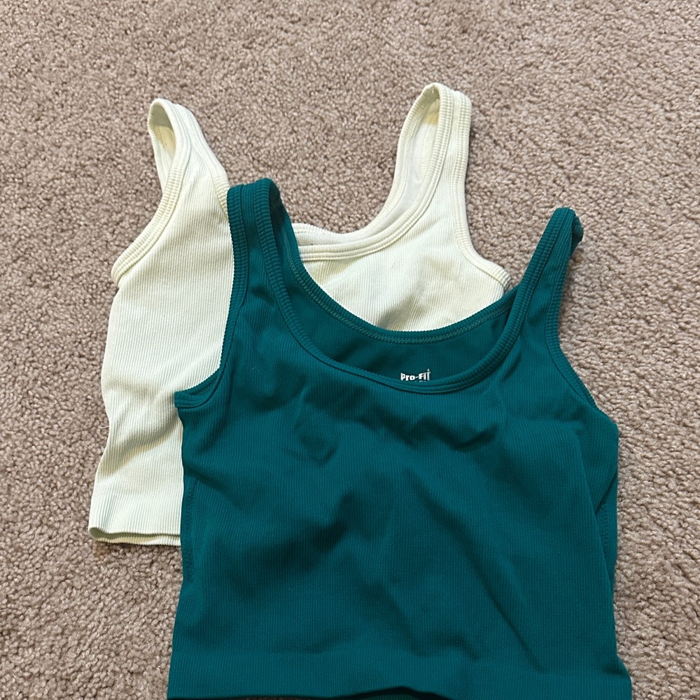 Pro-Fit Women's Tank Tops - Teal and Cream